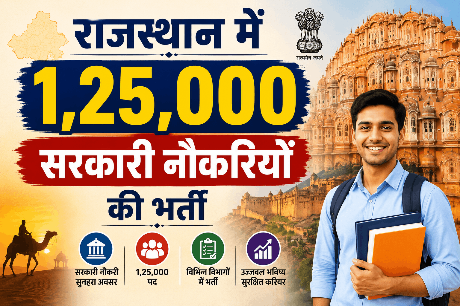 राजस्थान में 1,25,000 सरकारी नौकरियों की भर्ती: विभाग-वार पूरी डिटेल