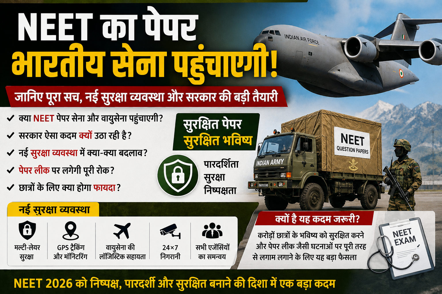NEET 2026 पेपर की सुरक्षा अब सेना के हाथों में?