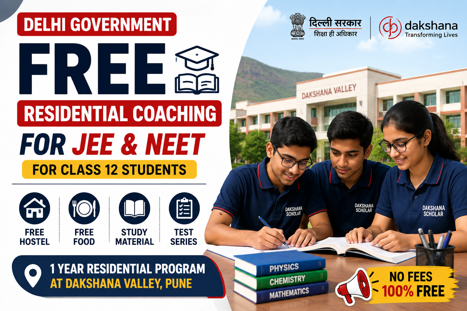 Delhi Govt Launches Free Residential JEE & NEET Coaching