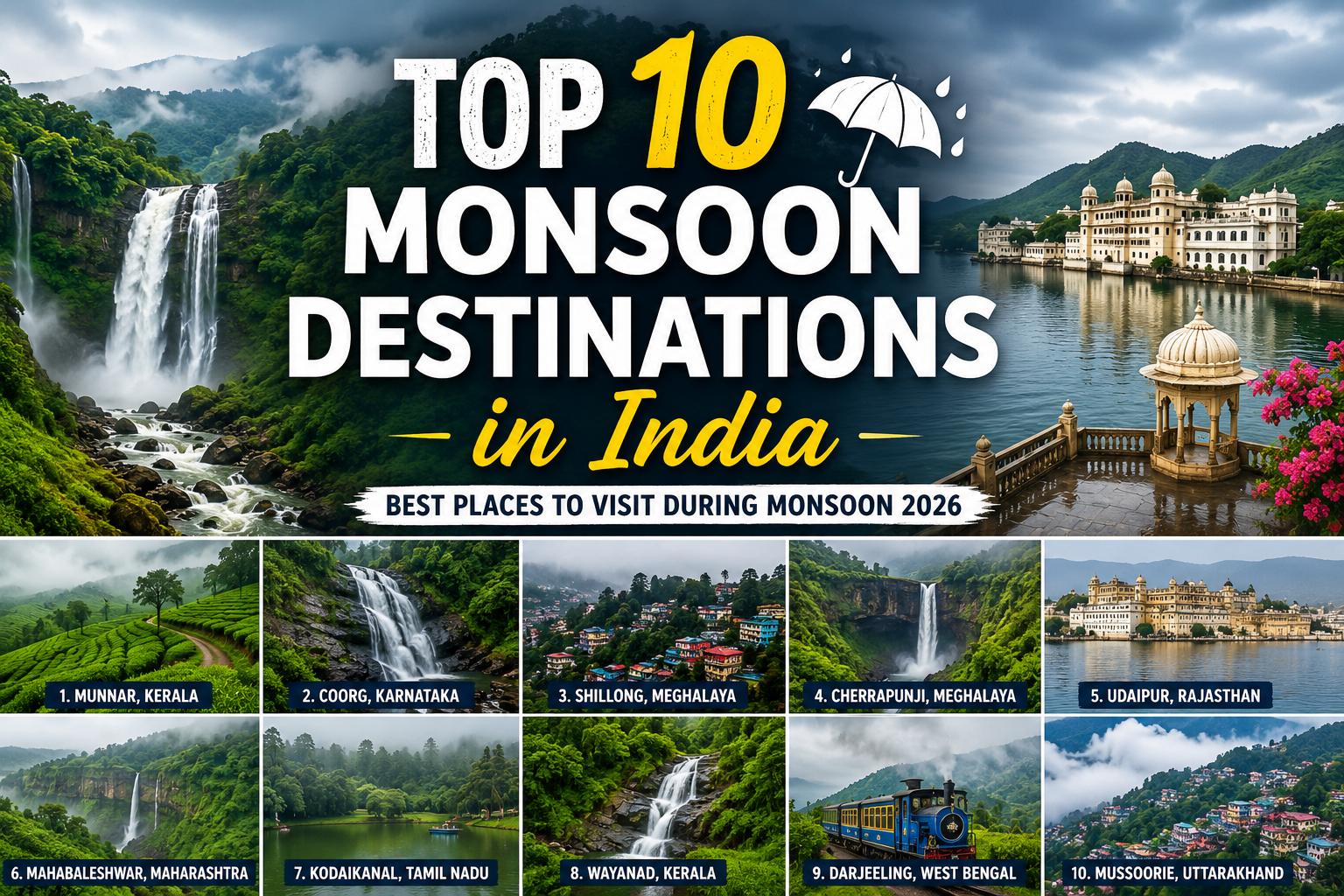 Top 10 Monsoon Destinations in India to Visit in 2026