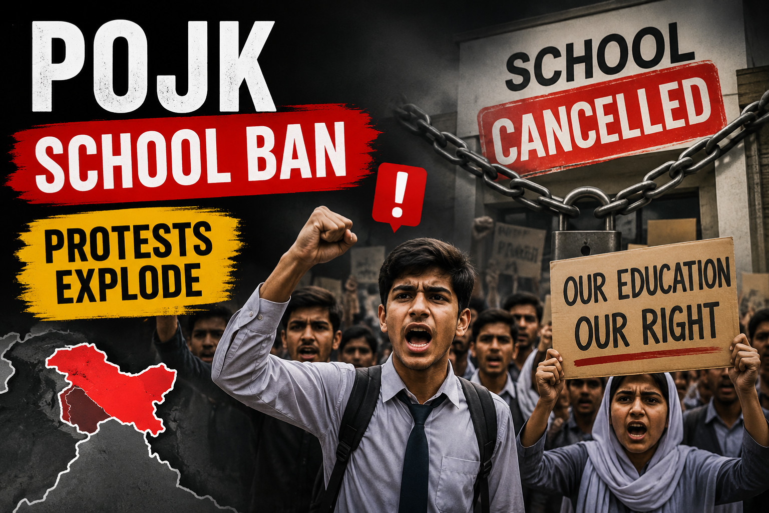 PoJK Unrest 2026: 13 Private Schools Deregistered, Students