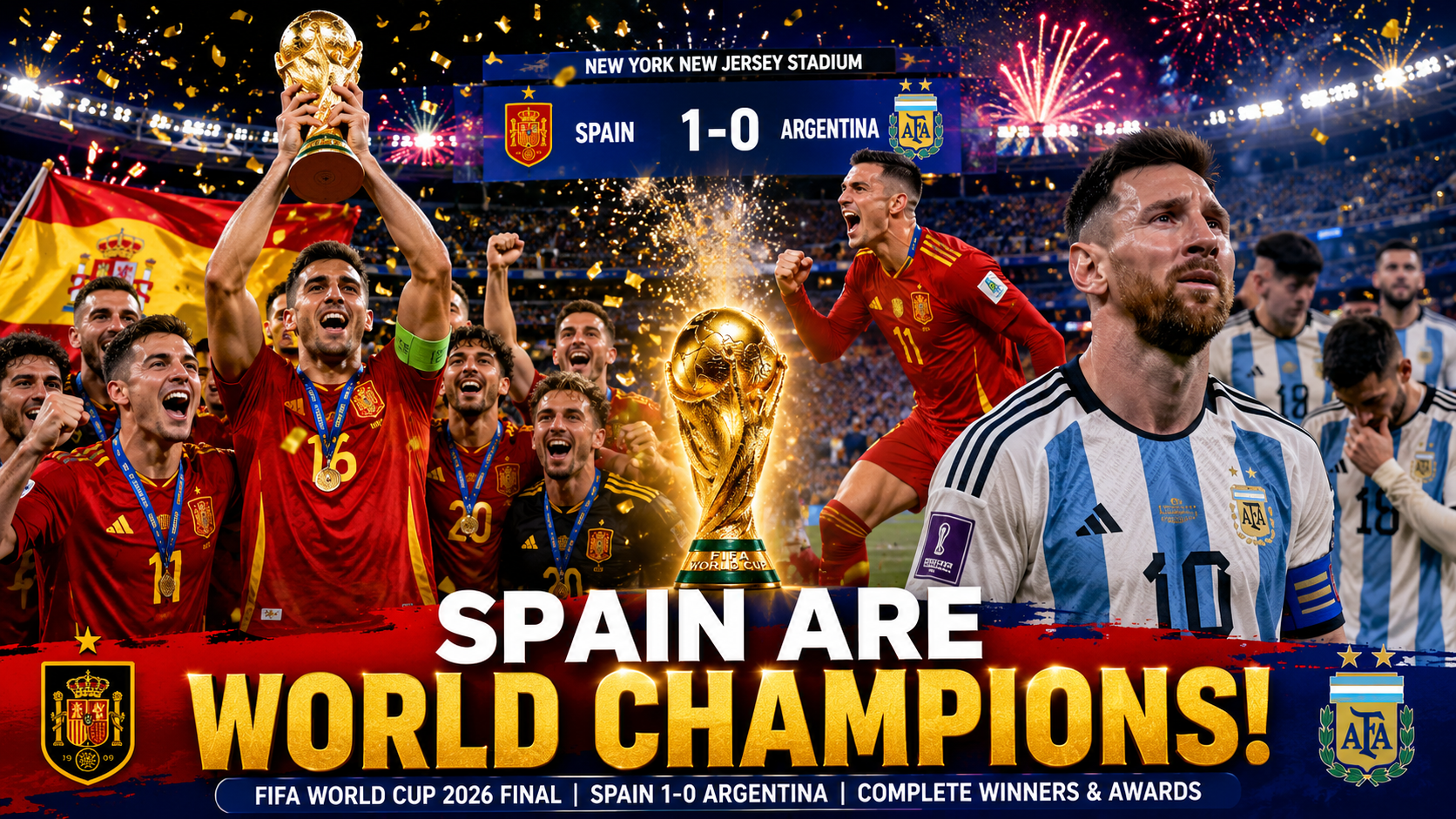 FIFA World Cup 2026 Final: Spain Beat Argentina 1-0 to Lift
