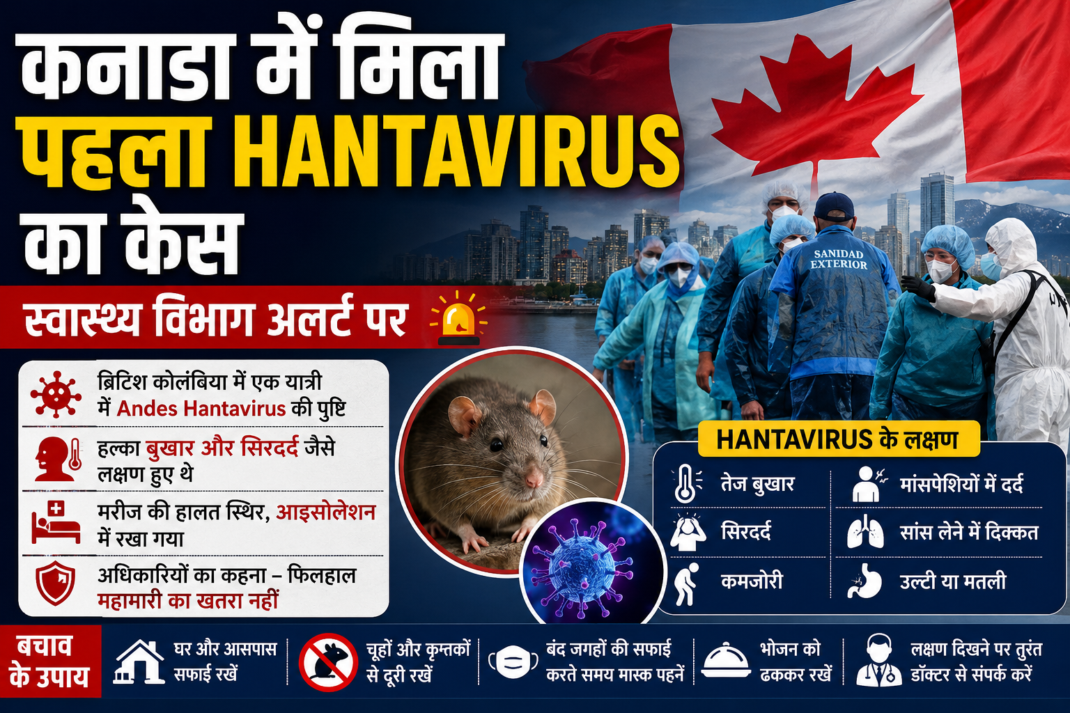 Canada में मिला पहला Hantavirus केस, स्वास्थ्य विभाग अलर्ट पर