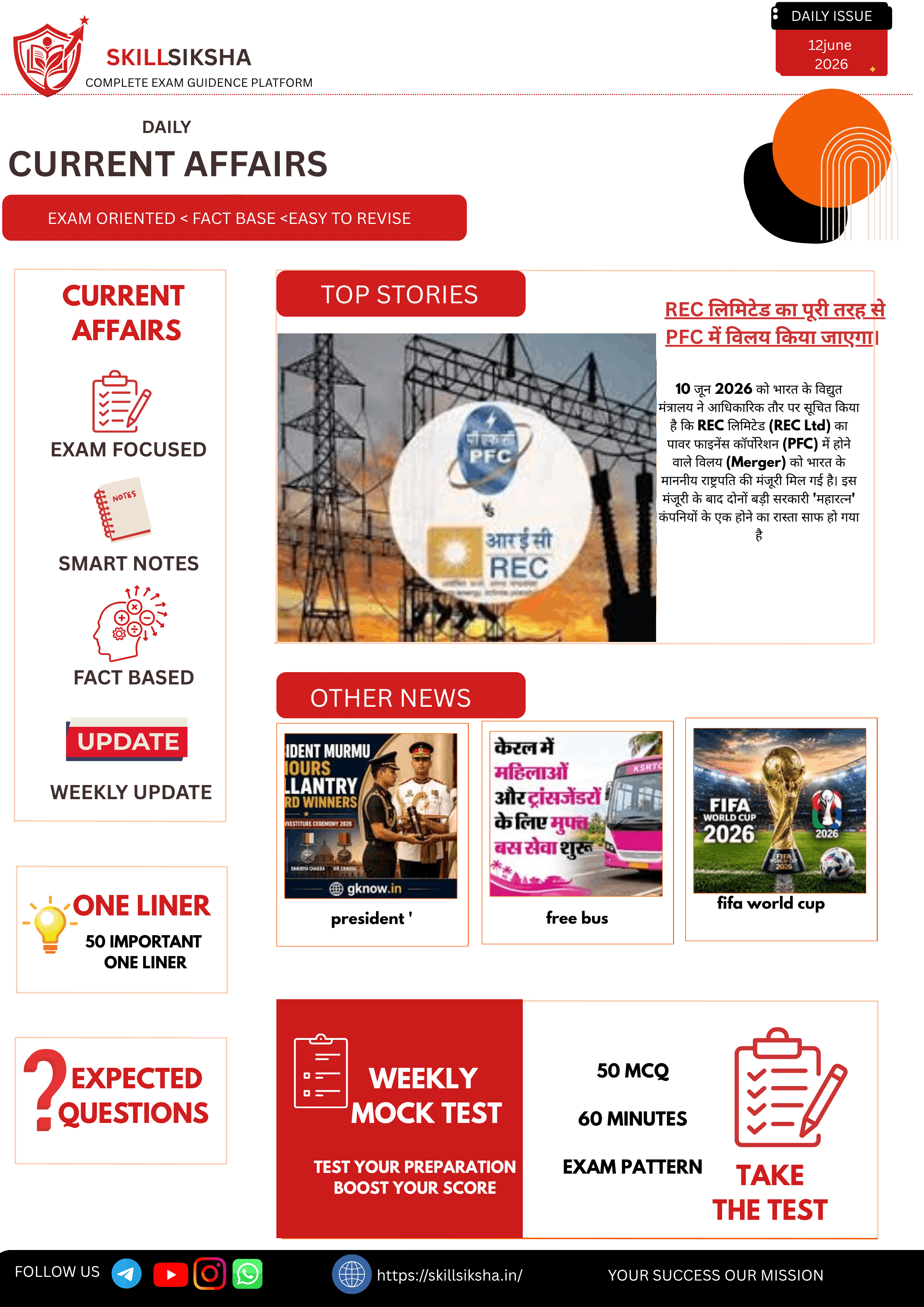 12 june 2026 current affairs  magazine daily addition
