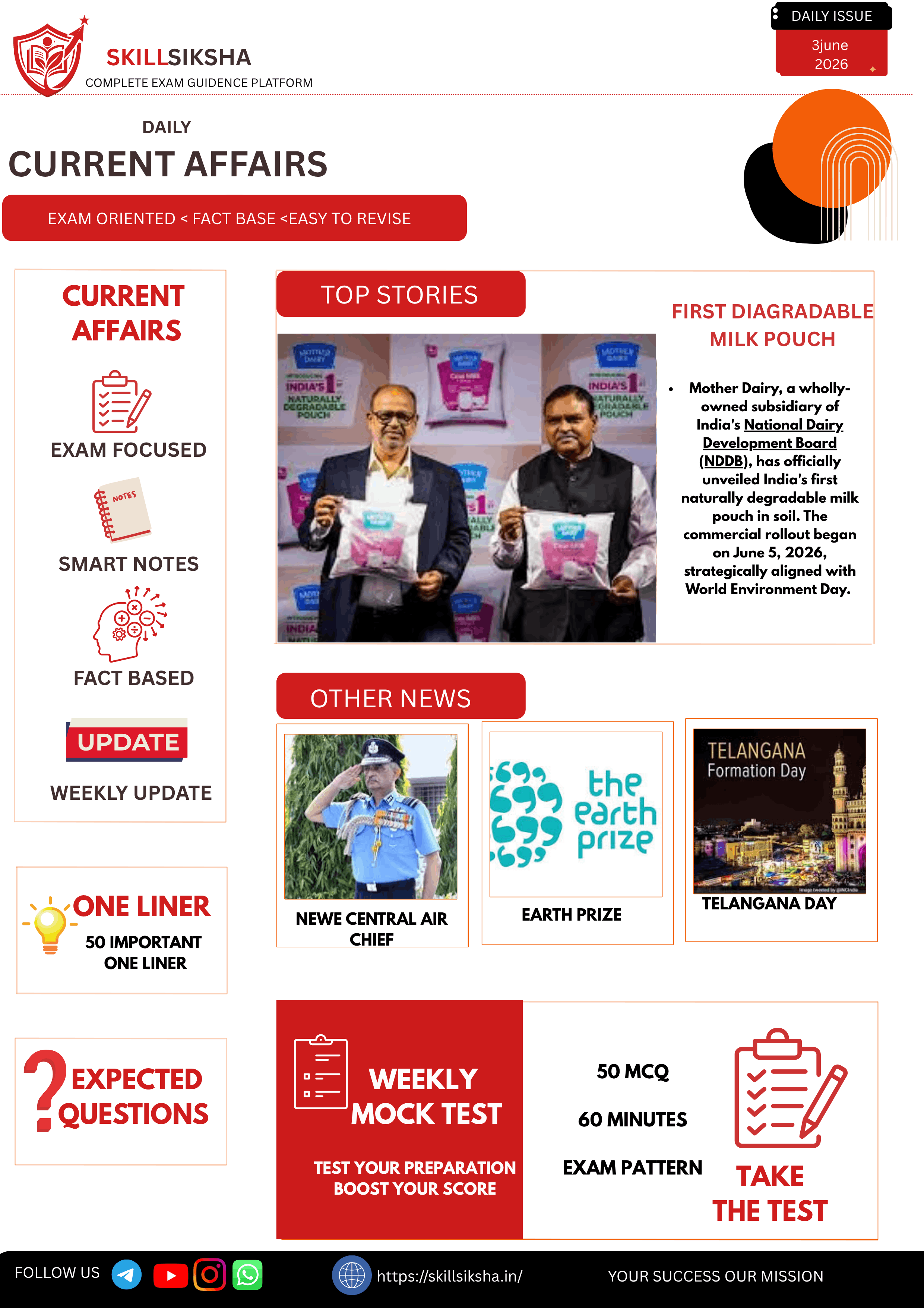 3 JUNE CUURENT AFFAIRS DAILY ADDITION MAGAZINE