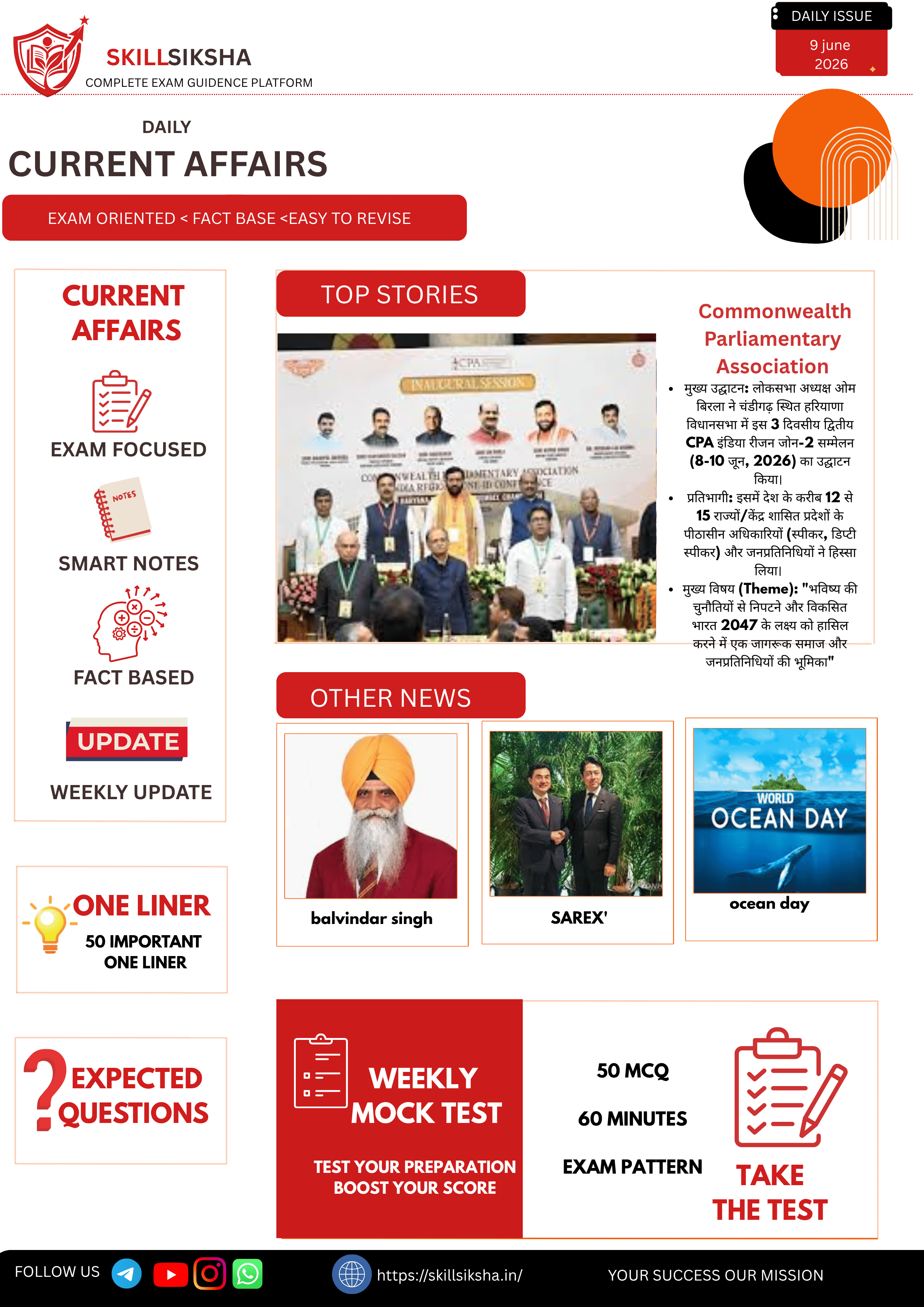 9 june daily current affairs magazine